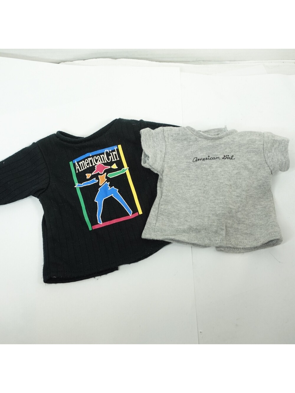 American Girl of Today Grey Shirt Cargo Collection logo top black long sleeve